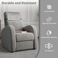 thumbnail image 3 of Protector de reposacabezas reclinable SCNK de piel sintética gris claro, 3 of 7