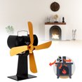 thumbnail image 3 of Ventilador de estufa de calor ecológico con 4 aspas doradas, ventilador de calor para chimenea, 3 of 8