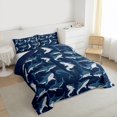 thumbnail image 3 of Feelyou Blue Shark Animal Twin Comforter Sets, Kawaii Sealife Child Bedding Set, 2pcs, 3 of 8