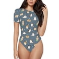 thumbnail image 2 of Picia Cute Cats And Dogs Womens One Piece Swimsuits Modest Tummy Control Bathing Suits Lace Up Slimming Swim Suit-Large, 2 of 9