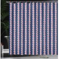 thumbnail image 3 of Ambesonne Vintage Cherry Shower Curtain, Repeating Flower Art, 69"Wx84"L, Dark Blue Scarlet and White, 3 of 4