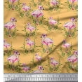 thumbnail image 1 of Soimoi Orange Cotton Jersey Fabric Grass & Flamingo Bird Print Fabric by Yard 58 Inch Wide, 1 of 1