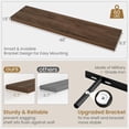 thumbnail image 5 of 48 Inch Floating Shelves, 9.3 Inch Deep Wall Shelves for Bathroom, Living Room, Bedroom, Kitchen, Deep Long Shelf Wall Mounted 2 Pack Shelf for Books, Decor, Walnut, 5 of 13