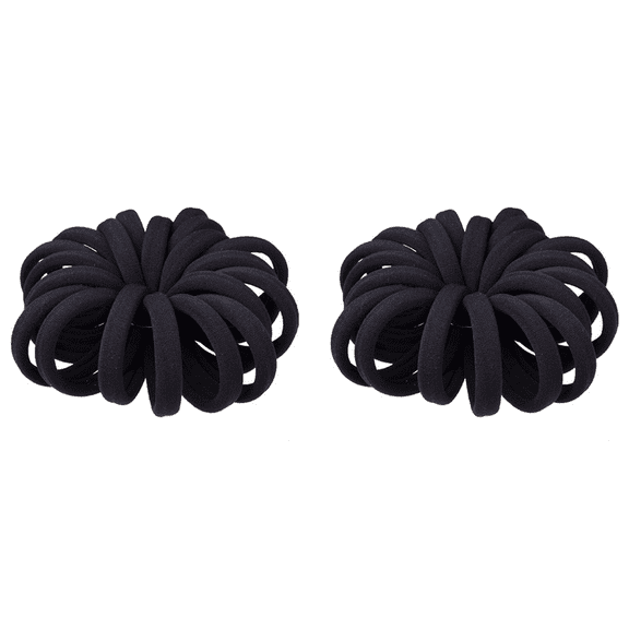 (40 Thick Black Hair )-Elastic Hair Band, No , Elastic Cotton Elastic, No Trace Ponytail Holder