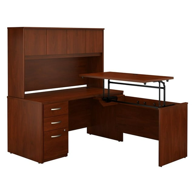 Série C Élite 60W Assis pour Se Tenir L en Forme de Bureau de Bureau Set-Hansen Cerise