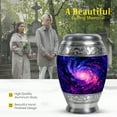 thumbnail image 3 of MUKTIVE Star Galaxy Memorial Urns for Adult Male, Blue Burial Urns for Ashes, Large Cremation Urn for Mom, Funeral Urn for Ashes for Women, Combo Teenager Cremains Ash Holder (1 Large, 4 Small), 3 of 7