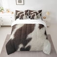 thumbnail image 2 of Homewish Brown White Cowhide 7-Piece Twin Bedding Sets,Cattle Hide Print Bedding Comforter Set,Rustic Farmhouse Sheet Sets For Teens,Super Cozy Room Decor, 2 of 8
