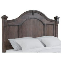 Bowery Hill Modern Rustic Charcoal Wood Queen Poster Headboard