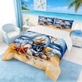 thumbnail image 3 of Manfei Watercolor Ship in a Bottle Queen Comforter Set for Kids Boys and Girls, Beach Starfish Seashell Bedding Comforter Set, Reversible 3 Pieces, 1 Comforter and 2 Pillowcases, 3 of 6