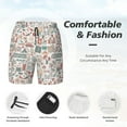 thumbnail image 4 of Kdxio Summer Life Print Men's Swim Trunks with Compression Liner 7 Inch Inseam Quick Dry Swim Shorts, 4 of 7
