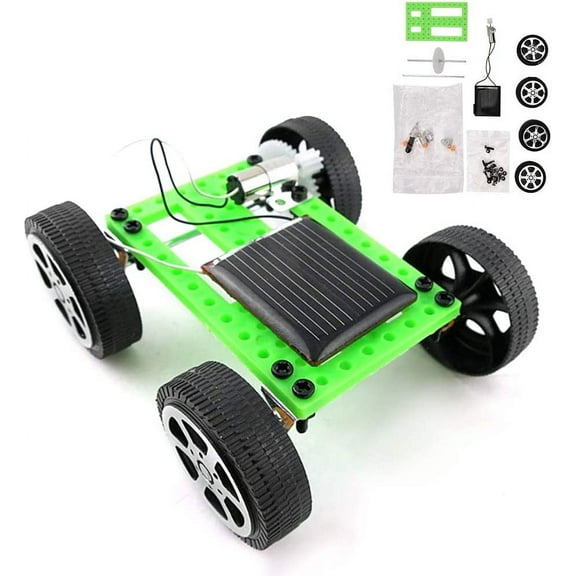 Solar Car Model, Children Mini DIY Assemble Solar Power Car Toy Kit Science Educational Gadget Assembly Toy Suitable for Above 14 Years Old Boys Girls