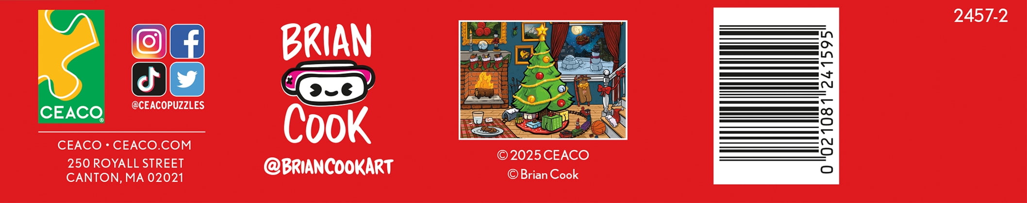 Ceaco Brian Cook Butts on Things Christmas 500-PC Interlocking Jigsaw Puzzle for Adults Ages 14+