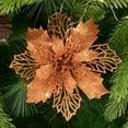 thumbnail image 3 of 5 piezas de flores artificiales de Navidad con purpurina de 9 a 16 cm, adornos para árbol de Navidad para el hogar, flores falsas, adornos navideños, decoración de Año Nuevo, 3 of 5