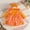 Orange, variant on Infant Dress Girls Orange Long Sleeve Girls Fall Dresses Party Dress for Girls Princess Dress Up for Girls 0-3M