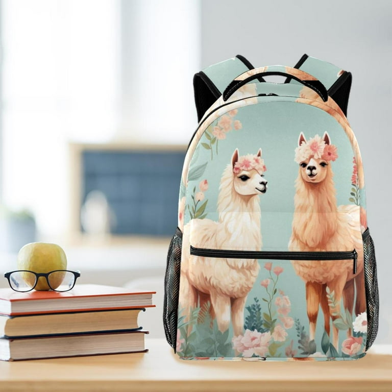 Cute Alpaca Llama Pattern School Bag Travel Backpack with Multiple Pockets for Women Men College Walmart