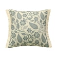 thumbnail image 2 of ChicYu Pillow Cover Throw Tassel Fringe 18x18 Inch Cotton Linen Decorative Cushion Case Floral Pattern for Sofa Couch Bed Living Room Bedroom Funda de Almohada, 2 of 6