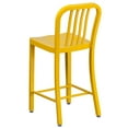thumbnail image 2 of Merrick Lane Square Seat Curved Powder Coated Finish Bar Stool, Yellow, 2 of 13