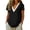 Black #40, variant on DORKASM Linen Shirt Women short Sleeve Solid Color Fashion Tees V Neck Loose Fit Flowy Vocation T Ops Lightweight Beach Summer Shirt White S