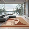 thumbnail image 2 of ODIKA 8'x10' Washable Area Rug Non-Slip Chair-Friendly Mat Beige Terracotta Geometric Artistry Abstract Shapes with Modern Lines for Dining Room, Large Office, Lounge, 2 of 7