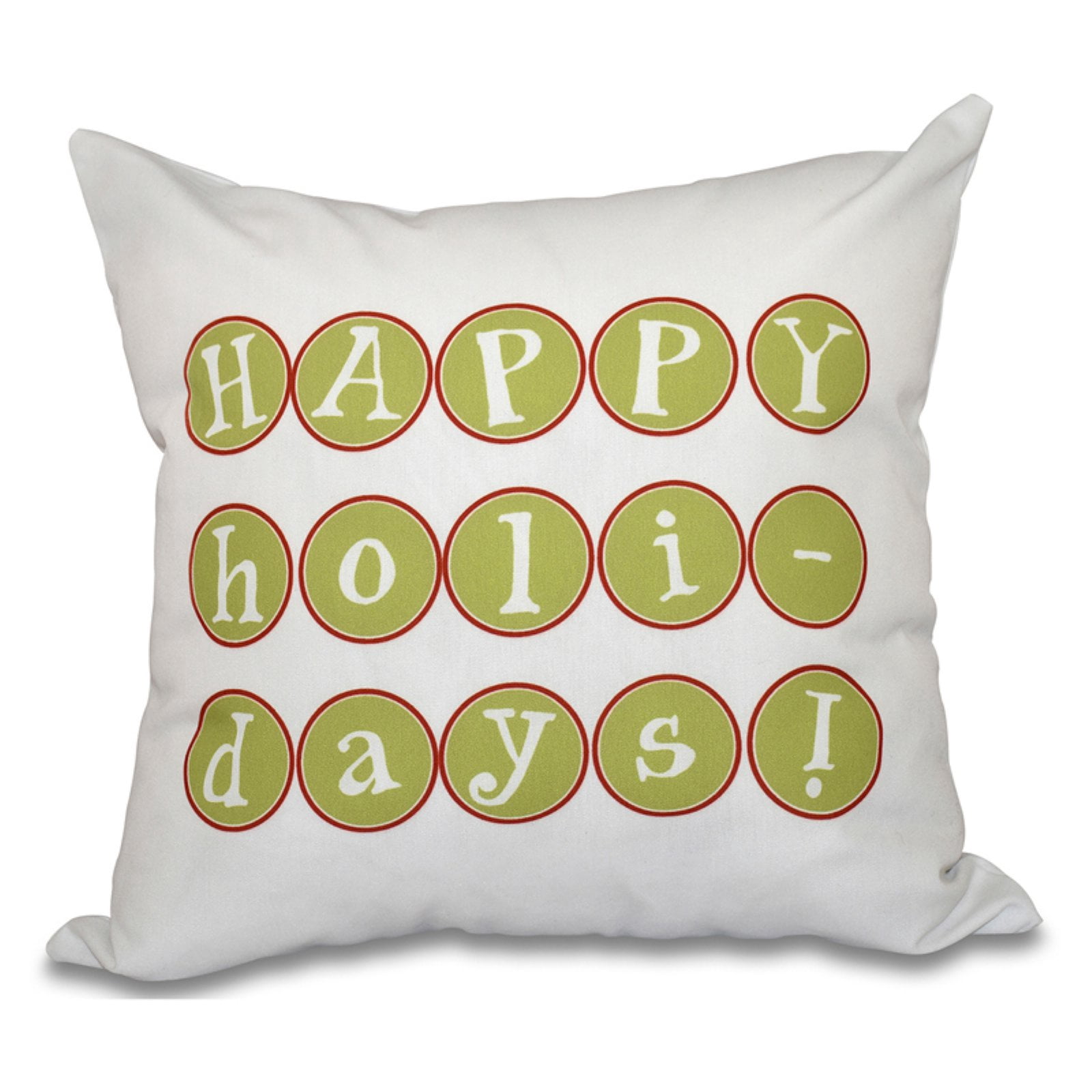 Simply Daisy 16" x 16" Happy Holidays Too Word Print Pillow