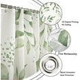 thumbnail image 5 of Sage Green Leaf Shower Curtain, Green and Beige Watercolor Botanical Branch Plant Leaf Spring Bathroom Curtain Waterproof Fabric Machine Washable with Hooks, 72" Wx72 L, 5 of 6