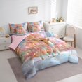 thumbnail image 3 of Manfei Kawaii Cartoon Reindeer Bedding Comforter Set 7pcs, Dreamy Glitter Xmas Tree King Bedding Sets, Teens Kids Boys Girls Reversible Bed Sheets, Lightweight Room Decor, 3 of 7