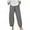 Gray, variant on Viikei Womens Pants Plus Size Pants High Waist Solid Cotton Loose Long Straight