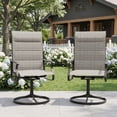 thumbnail image 2 of UDPATIO 9-Piece Outdoor Dining Set with High-Back Swivel Padded Chairs & Iron Square Table for 8-Person, Black & Light Gray, 2 of 9