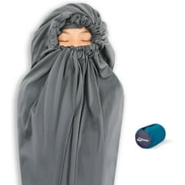 Litume Thermolite All Season Sleeping Bag Liner, Adds up to 22°F / 12°C Warmth, Mummy Sleep Sack with Drawstring Hood, Lightweight for Camping, Backpacking & Travel – Model E626