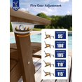 thumbnail image 5 of WINSOON Folding Adirondack Chair Five-Gear Adjustable Backrest, Adirondack Retractable Ottoman, Weather Resistant with 2 Cup-Holder for Outdoor, Fire Pit, Patio, Garden, Lawn, 380lbs(Teak), 5 of 8