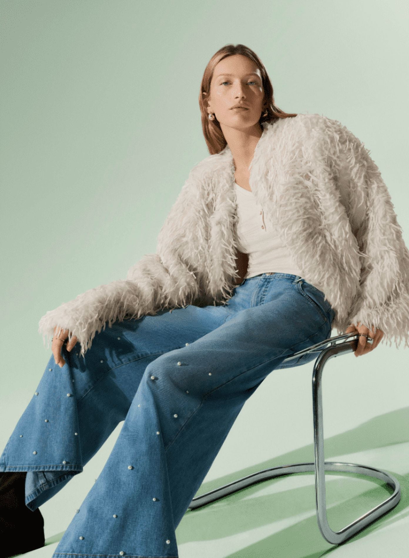 Scoop Women's and Women's Plus Whispy Faux Fur Jacket, Sizes XS-4X
