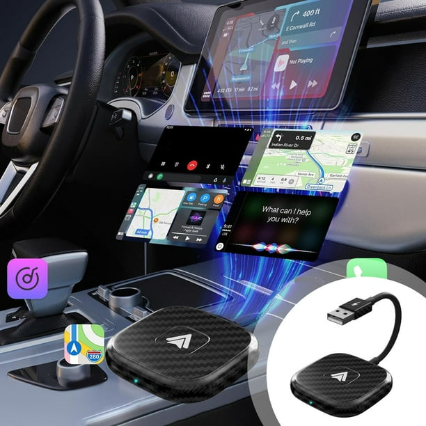 XWSHYW Otros Accesorios Exteriores Android Auto Diamond Carbon Fiber Adecuado para Teléfono Android Car Play Cableado a Inalámbrico Caja Inteligente Aibox Adaptador de Teléfono para Automóvil