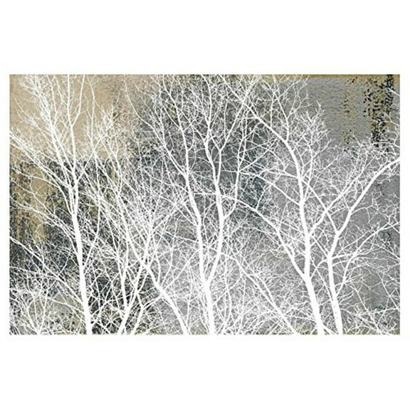 Frosty White Branches by Parvez Taj Painting Print on Wrapped Canvas
