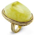 thumbnail image 1 of Women IP Gold Brass Ring with Synthetic in Apple Green - Size 7, 1 of 1