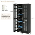 thumbnail image 2 of Tribesigns 71" Tall Storage Cabinet with Doors, Kitchen Pantry Cabinet with Adjustable Shelves, Black, 2 of 7