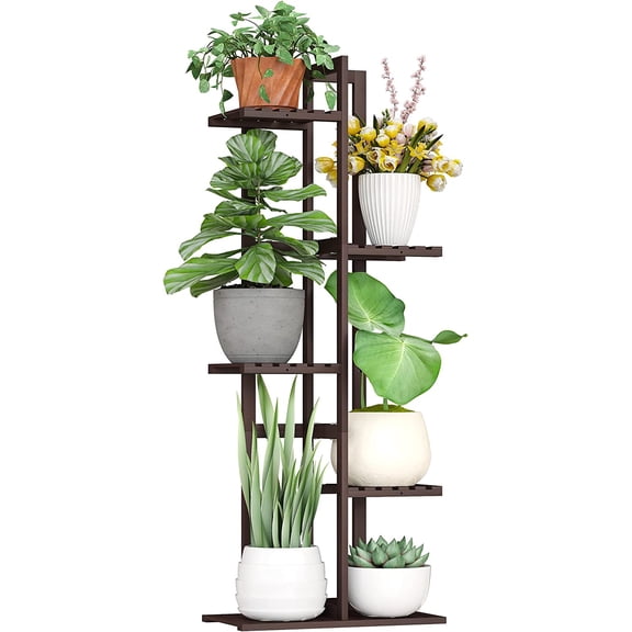 Bamboo Plant Stand for Indoor Outdoor Plants Corner Tall Plant Shelf 6 Potted Holder Shelf Plant Rack Holder Display Rack(Natural)