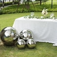 thumbnail image 3 of BalsaCircle 20" Silver Stainless Steel Globe Gazing Reflective Mirror Ball Wedding Party Decorations Supplies, 3 of 8