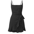 thumbnail image 2 of Vedolay Womens Summer Dresses Flutter Short Sleeve Smocked Midi Dress Summer Casual Tiered A-Line Dress,Black XL, 2 of 5