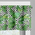 thumbnail image 3 of Ambesonne Tree Window Valance, Macro Palm Tree Leaves, 54" X 18", Hunter Green Black White, 3 of 5