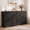 Black, variant on Homall 6 Drawer Fluted Dresser for Bedroom, 47'' Modern Dresser Chest of Drawers with Gold Handles & Curved Base, Wood Storage Dresser Organizer for Living Room, Entryway, Natural