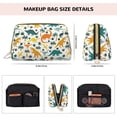 thumbnail image 5 of Rateoe Dinosaurs and Tropical Leaves for Travel Makeup Bag,Large Capacity Cosmetic Bags for Women,Waterproof Portable Pouch Open Flat Toiletry Bag Make up Organizer, 5 of 8