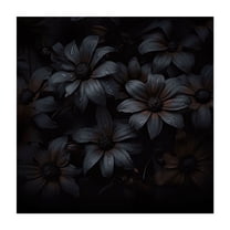 Opulent Flower Reverie Dark Mood - Painting Floral Flowers Nature Botanical Moody Unframed Wall Art Print 32 x 32 inches