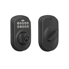 Schlage Plymouth Matte Black Entry Door Keypad Electronic Door Lock Deadbolt Rated AAA