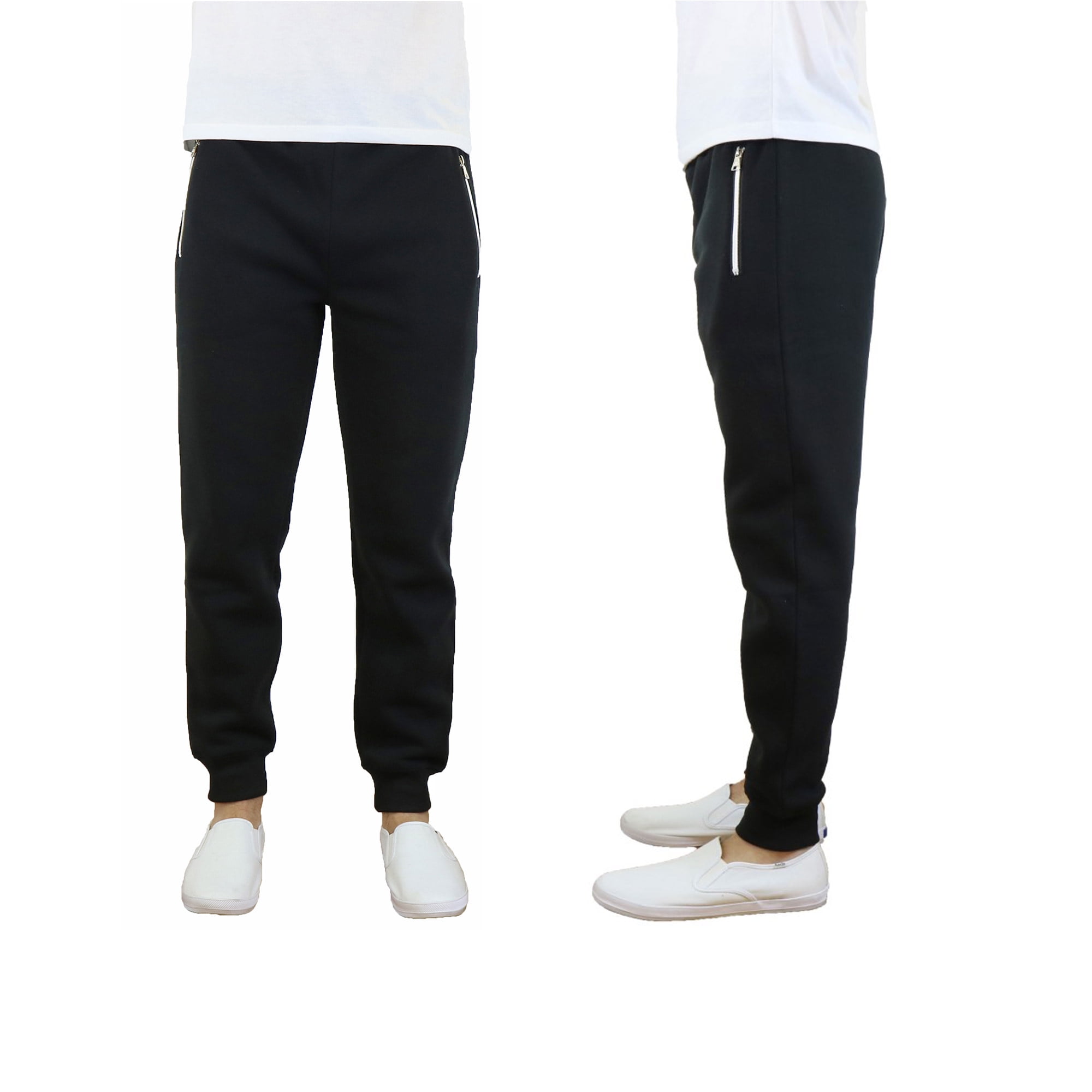Mens Fleece Jogger Pants with Zipper Pocket Upto 5XL - Walmart.com