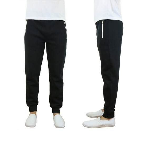 Mens Fleece Jogger Pants with Zipper Pocket Upto 5XL