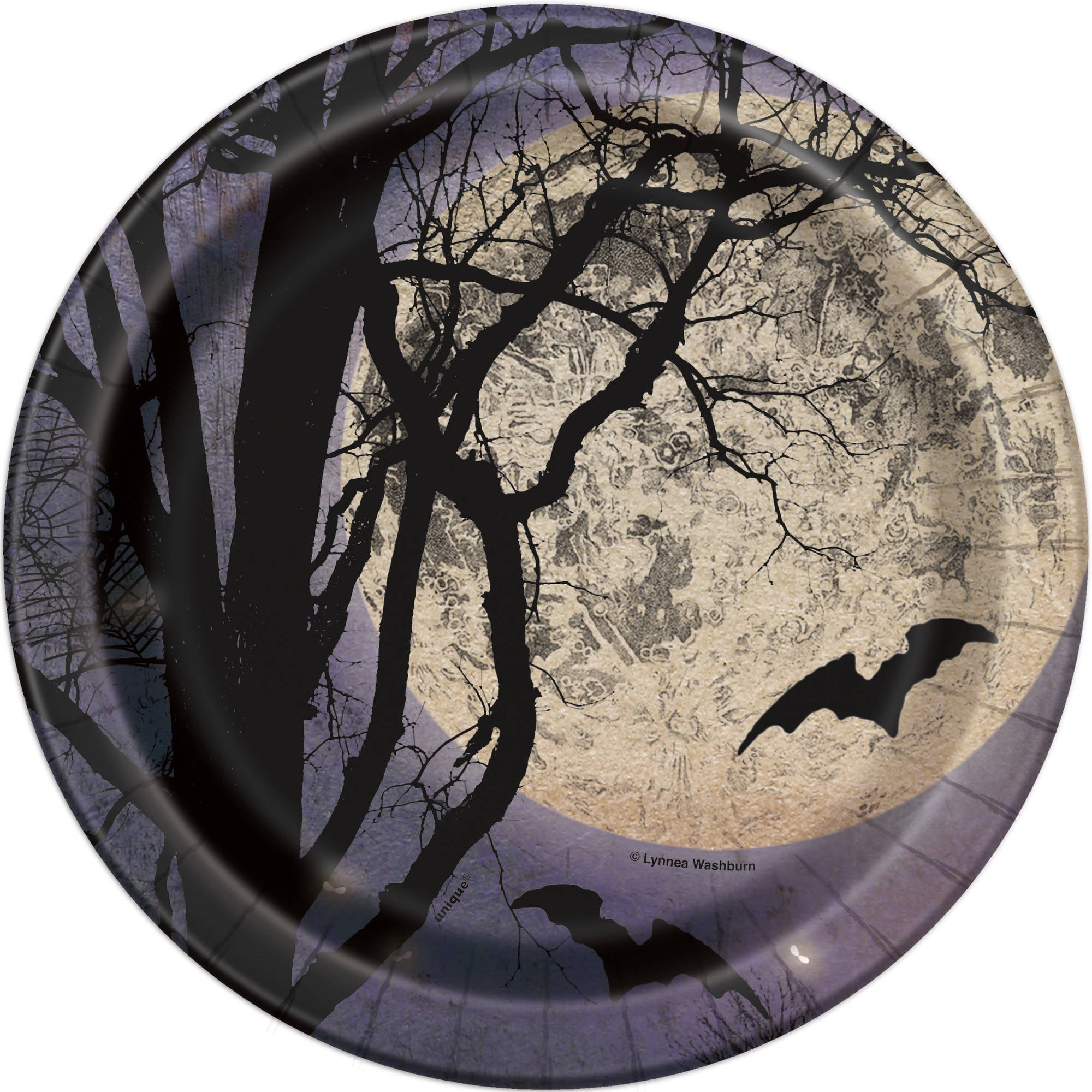 Spooky Night Halloween Paper Dessert Plates, 7in, 8ct