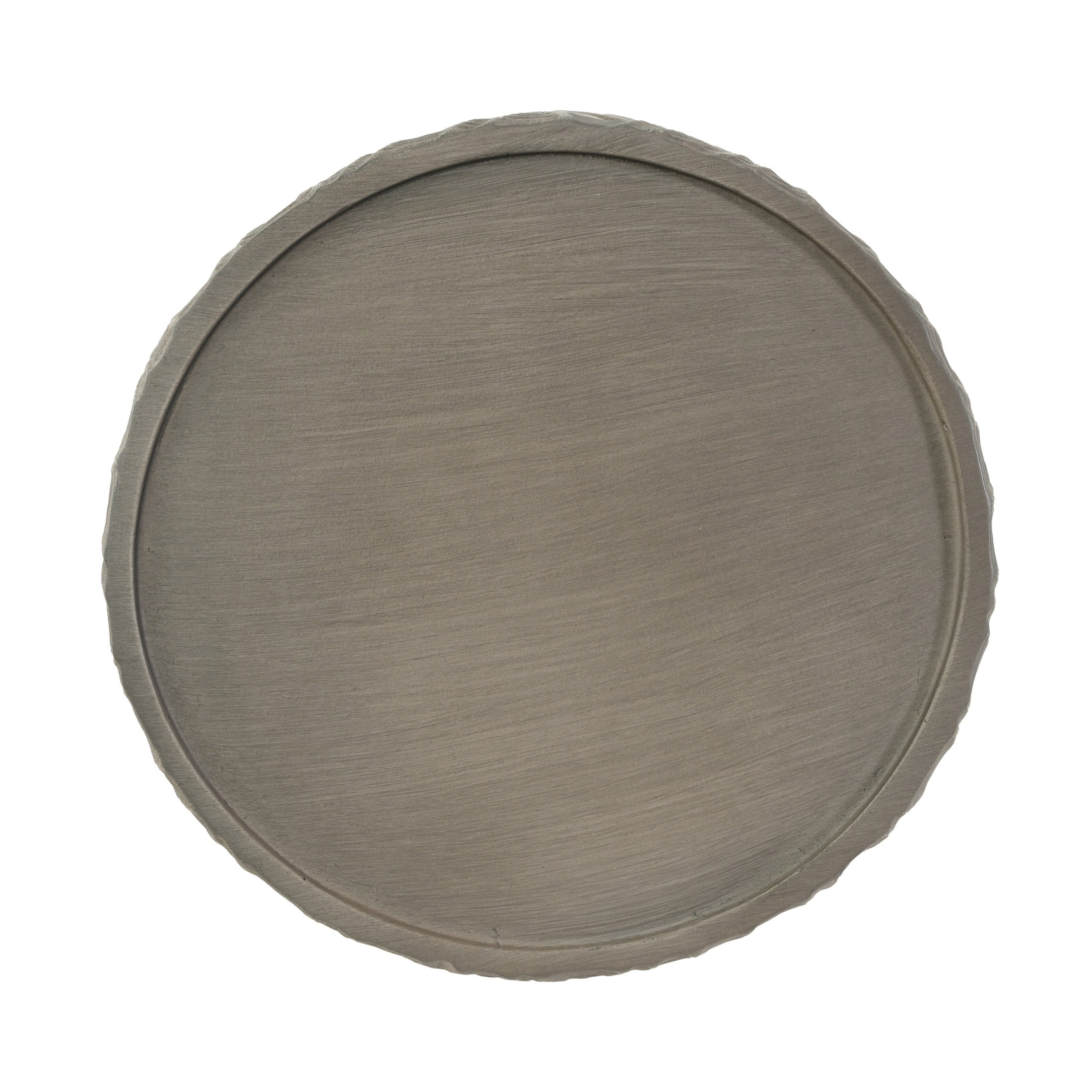 Christopher Knight Home Modern Round Drum Side Table with Wavy Design, Lightweight Concrete, Gray