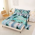thumbnail image 2 of Erosebridal Vintage Teal Car Full Size Sheets 4-Piece for Boys Girls,Rustic Cottage Happy Camping Bed Sheets for Boys Girls,Breathable Home Decor, 2 of 5