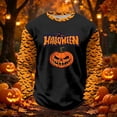 thumbnail image 2 of Ruiwill Halloween Shirt Toddler Boy Size 3-4 Years Fall Funny Long Sleeve Halloween T Shirts Boys Letter Pumpkin Print Kids Tops, 2 of 4