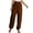 A-Brown163, variant on Women's High Waist Jogger Pants Drawstring with Pockets Casual Ruffle Waist Loose Fit XXL